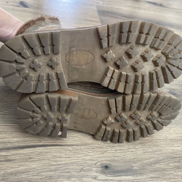 Steve Madden Womens size 8.5 Keystone Tan Lug Hiker Boots Lace Up Combat Moto - Picture 8 of 8